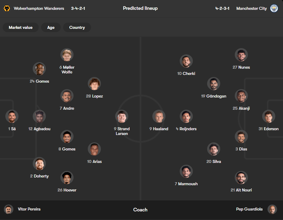 Wolves vs Manchester City 
